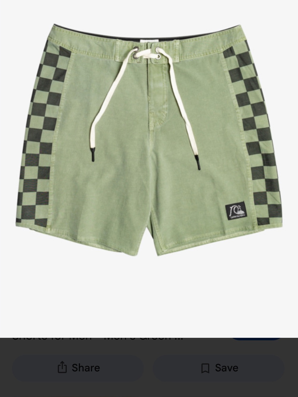 Quiksilver Olive Green Checkerboard Side Boardshorts